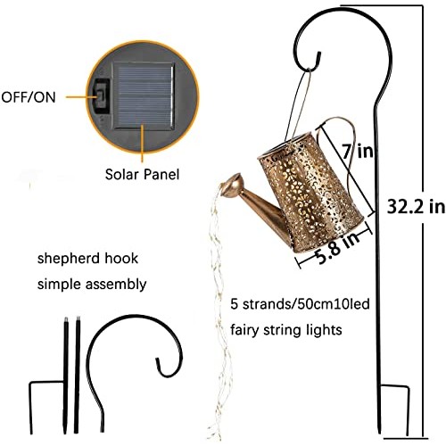 Solar Lights Outdoor Garden Decor, Large Hanging Lantern Waterproo...