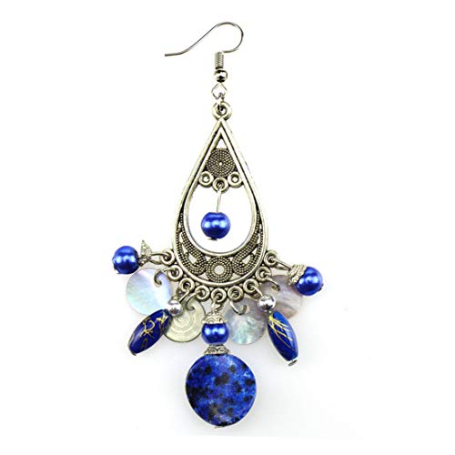 JIALEEY Antiqued Tibetan Silver Earring Chandelier Earring Jewelry...