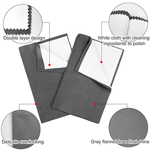 2 Pack Large Size Silver Polishing Cloth - 11 X 14 Silver Polish...