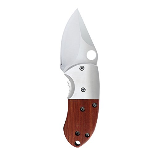 JIFASTART Folding Pocket Knife Wood Handle Outdoor Survival Mini E...