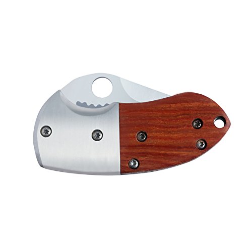 JIFASTART Folding Pocket Knife Wood Handle Outdoor Survival Mini E...