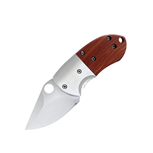 JIFASTART Folding Pocket Knife Wood Handle Outdoor Survival Mini E...