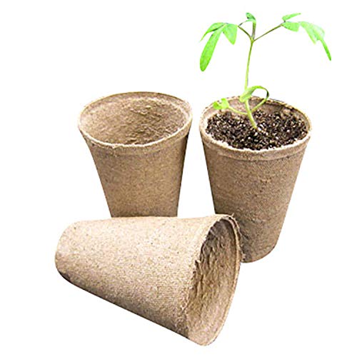 Jiffy 3 Round Deep Peat Pots - OMRI Listed Organic - 100ct
