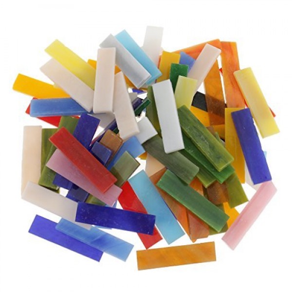 Jili Online 70 Pieces Rectangle Shape Assorted Colors Glass Pieces...