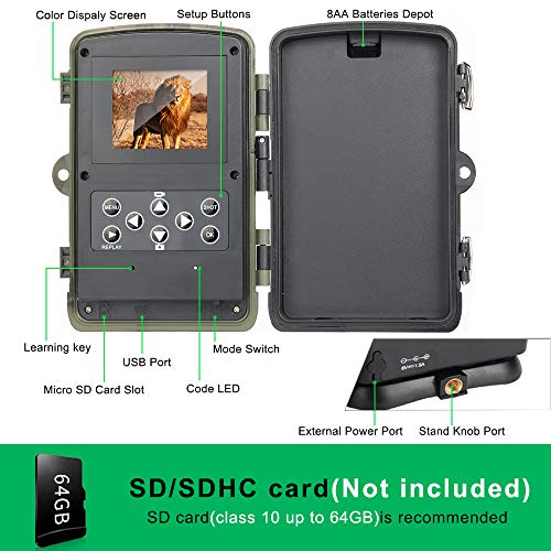 JINDUN WiFi Trail Camera 20MP 1080P Night Vision Motion Activated,...
