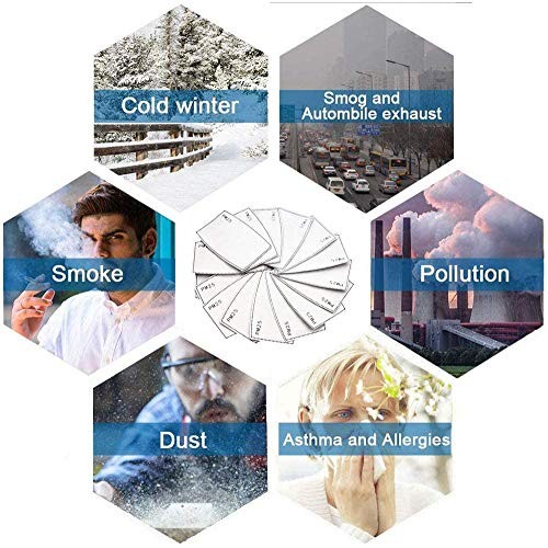 100 PCS PM2.5MASK Activated Carbon Filter, 5 Layers Replaceable An...