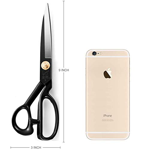 Sewing Scissors, 9 Inch Fabric Dressmaking Scissors Heavy Duty She...