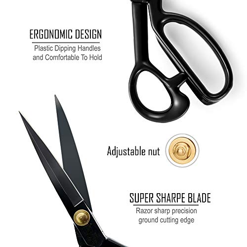 Sewing Scissors, Professional 10 Inch Fabric Dressmaking Scissors ...