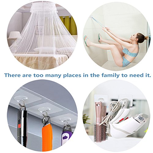 JINSHUNFA Wall Hooks 13lbMax Transparent Reusable Seamless Hooks...