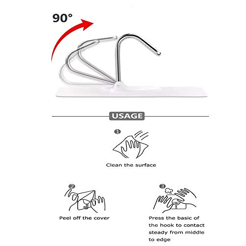 JINSHUNFA Wall Hooks 13lbMax Transparent Reusable Seamless Hooks...