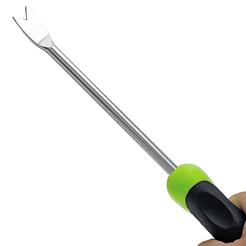 Jiozermi 1 Pieces Hand Weed Puller Tool, Stainless Steel Pronged G...