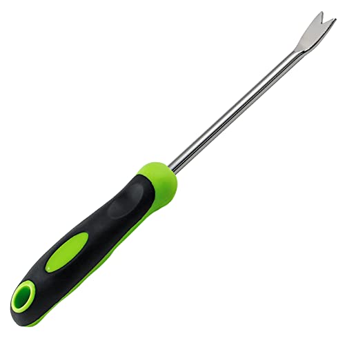 Jiozermi 1 Pieces Hand Weed Puller Tool, Stainless Steel Pronged G...