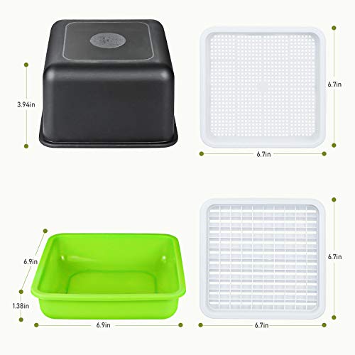Jitnetiy Seed Sprouter Tray Bean Sprout Grower Seedling Tray Sprou...