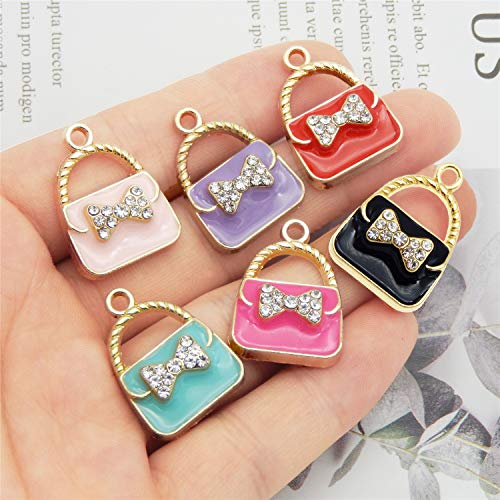 JJGrace 24pcs Mixed Colors Fashion Women Purse Bag Enamel Pendants...