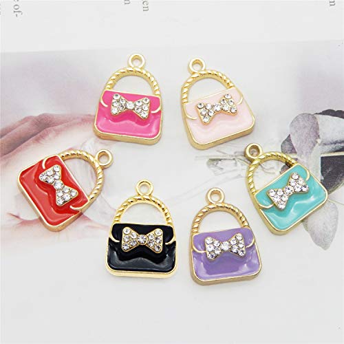 JJGrace 24pcs Mixed Colors Fashion Women Purse Bag Enamel Pendants...