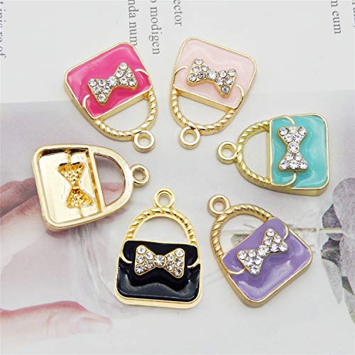 JJGrace 24pcs Mixed Colors Fashion Women Purse Bag Enamel Pendants...