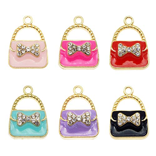 JJGrace 24pcs Mixed Colors Fashion Women Purse Bag Enamel Pendants...