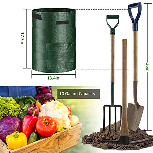 4 Pack 10 Gallon Garden Potato Grow Bags with Flap and Handles Aer...
