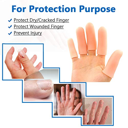 JKcare Large Finger Cots, 10 Pack Silicone Finger Sleeves Support ...