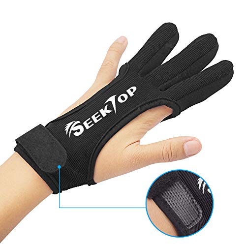 JKER TECH Archery Gloves Shooting Hunting Leather Three Finger Pro...