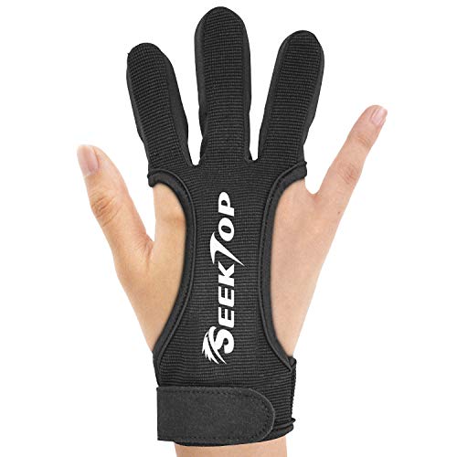 JKER TECH Archery Gloves Shooting Hunting Leather Three Finger Pro...
