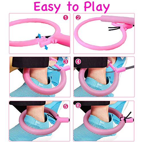 Jmarfiyo Skip It Ball, Foldable Ankle Skip Ball for Kids, Colorful...