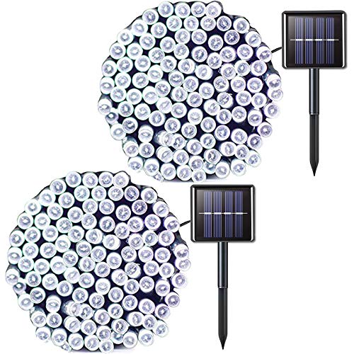 JMEXSUSS 2 Pack Solar String Light 200LED 75.5ft 8 Modes Solar Chr...