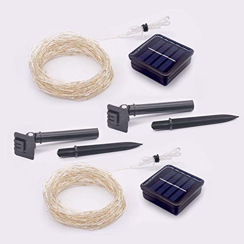JMEXSUSS 2 Pack Solar String Lights Outdoor, 200 LED 65.6ft 8 Mode...
