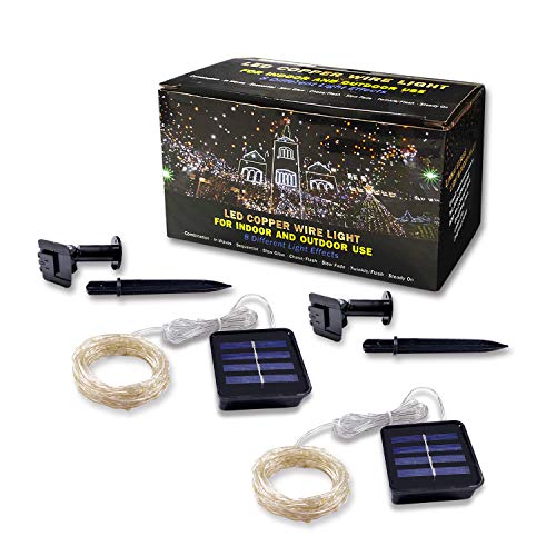 JMEXSUSS Solar String Lights Outdoor Waterproof, 2 Pack 100 LED 32...