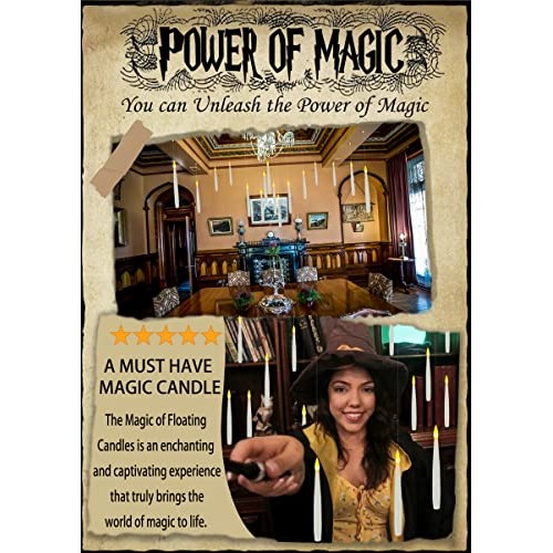 Floating Candles with Wand, 20 PCs Magic Hanging Candles, Flickeri...