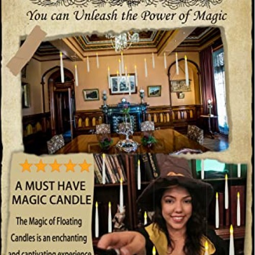 Floating Candles with Wand, 20 PCs Magic Hanging Candles, Flickeri...