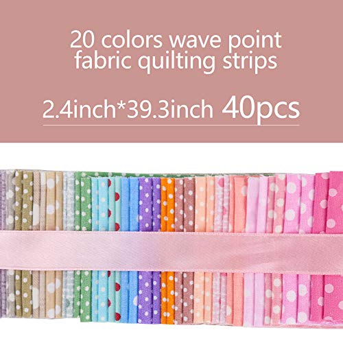 40 Pcs Jelly Roll Fabric, Roll Up Cotton Fabric Quilting Strips, J...