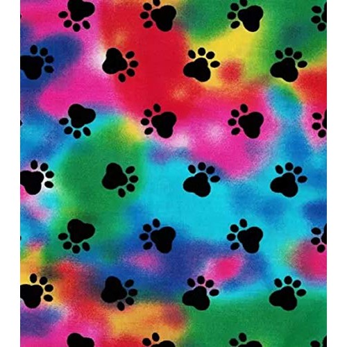 100% Cotton Fabric Sold by The Yard 1 Yard = 36 in. Length Paw Pr...