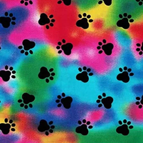 100% Cotton Fabric Sold by The Yard 1 Yard = 36 in. Length Paw Pr...