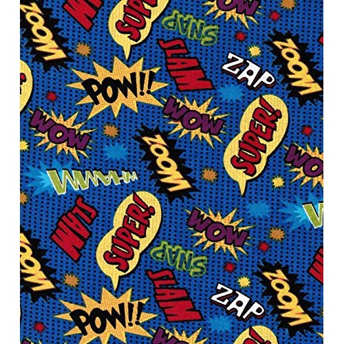 100% Cotton Fabric Sold by The Yard 1 Yard = 36 in. Length Comic ...