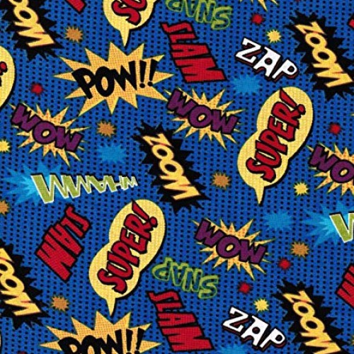 100% Cotton Fabric Sold by The Yard 1 Yard = 36 in. Length Comic ...