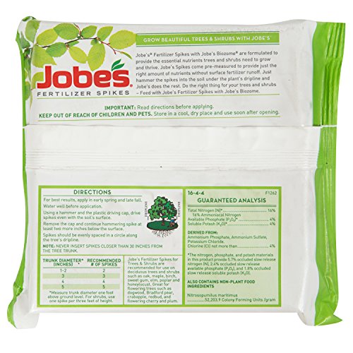 Jobes 01000 1000 Tree Fertilizer Spikes 16-4-4, 5, natrual