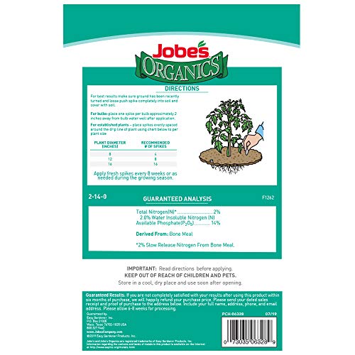 Jobes 06328 Bone Meal Fertilizer Spikes, 50, Natural