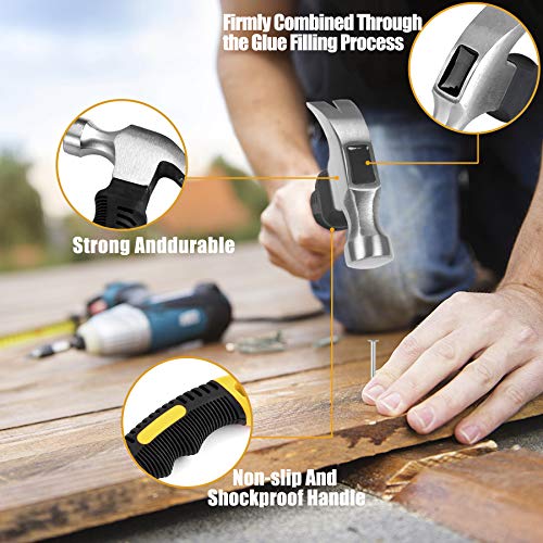 560PCs Hardware Nail Assortment Kit & 8oz Samll Claw Hammer, Mini ...