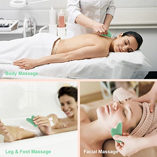 Jocule 2-Pack Gua Sha Facial Tools, Unbreakable Natural Guasha T...