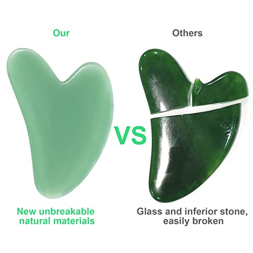 Jocule 2-Pack Gua Sha Facial Tools, Unbreakable Natural Guasha T...