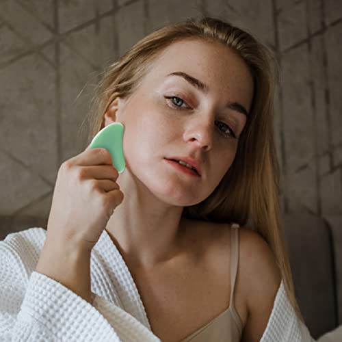 Jocule 2-Pack Gua Sha Facial Tools, Unbreakable Natural Guasha T...