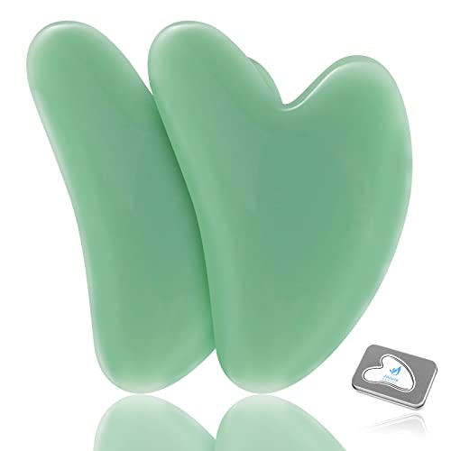 Jocule 2-Pack Gua Sha Facial Tools, Unbreakable Natural Guasha T...