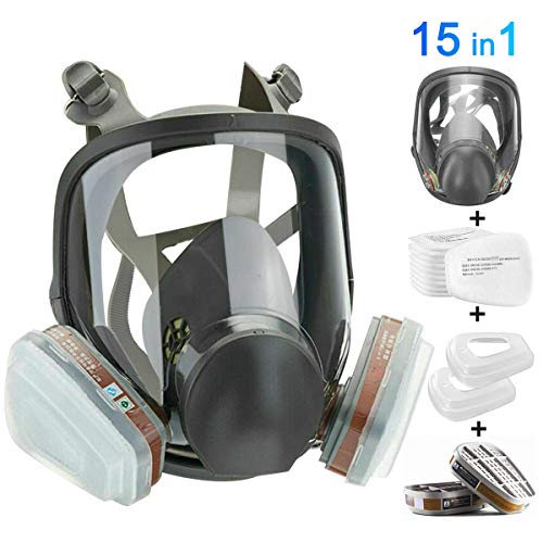 JOEAIS 15in1 Full Face Large Size Respirator,Full Face Wide Field ...