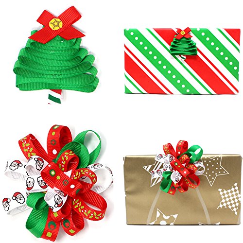 Joiedomi 18Pcs Christmas Ribbons; 90 Yard Grosgrain Satin Fabric R...