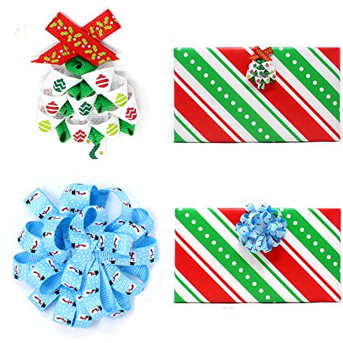 Joiedomi 18Pcs Christmas Ribbons; 90 Yard Grosgrain Satin Fabric R...