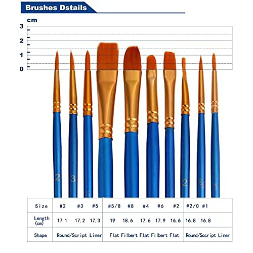 JOINREY Paint Brushes Set,20 Pcs Round Pointed Tip Paintbrushes Ny...