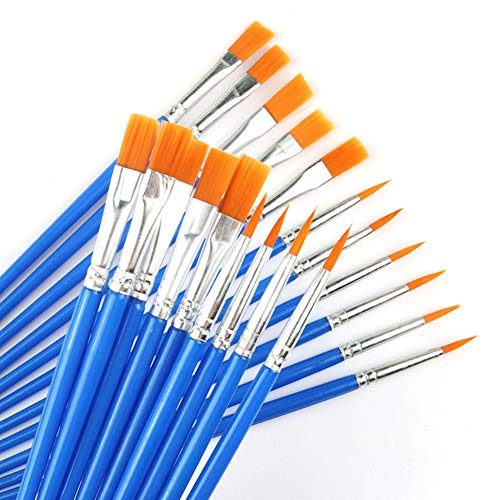 JOJODO Flat Paint Brushes Set，50 Pcs Art Paintbrushes for Kids/Ar...