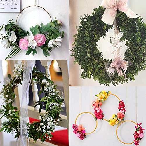 6 Pcs Metal Floral Hoop 3 Sizes（10,12 & 14 inch） Gold Catcher Wr...