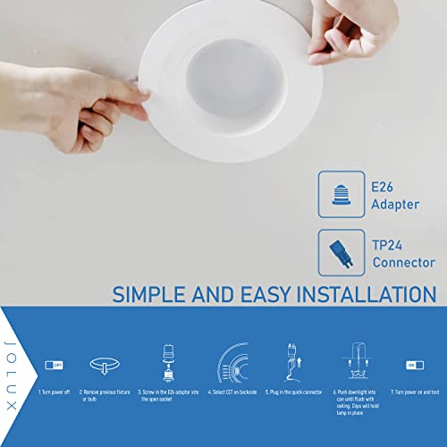 Jolux 4 Inch LED Can Lights Retrofit Recessed Lighting Selectable ...